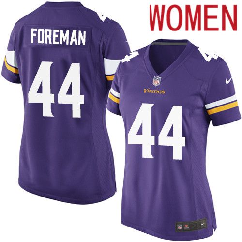 Women Minnesota Vikings 44 Chuck Foreman Nike Purple Game Player NFL Jersey